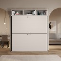 Letto a castello a scomparsa design moderno salvaspazio bianco Kando L Sconti