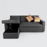 Divano letto con penisola e contenitore in tessuto 3 posti design Positis Saldi