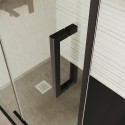 Duschkabine quadratisch Eck 90x90 schwarzes Klarglas 6mm Lion Angebot