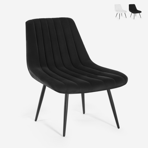 Moderner Design-Wohnzimmersessel gerippter Sitz Samtstoff Rajin Aktion