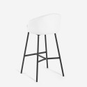 Sgabello alto bar cucina design moderno velluto metallo nero Cincinnati Stock