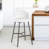 Sgabello alto bar cucina design moderno velluto metallo nero Cincinnati Offerta
