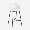Sgabello alto bar cucina design moderno velluto metallo nero Cincinnati Sconti
