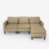 3-Sitzer-Sofa Steffy mit Armlehnen und Hocker aus elegantem Stoff Wohnzimmer Modell