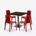 Set tavolino Horeca 90x90cm 4 sedie impilabile ristorante bar cucina Jasper 