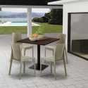 Set tavolino Horeca 90x90cm 4 sedie impilabile ristorante bar cucina Jasper 