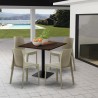 Set tavolino Horeca 90x90cm 4 sedie impilabile ristorante bar cucina Jasper 
