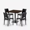 Ensemble Table 90x90cm Horeca et 4 Chaises Empilables Bar Restaurant Prince 