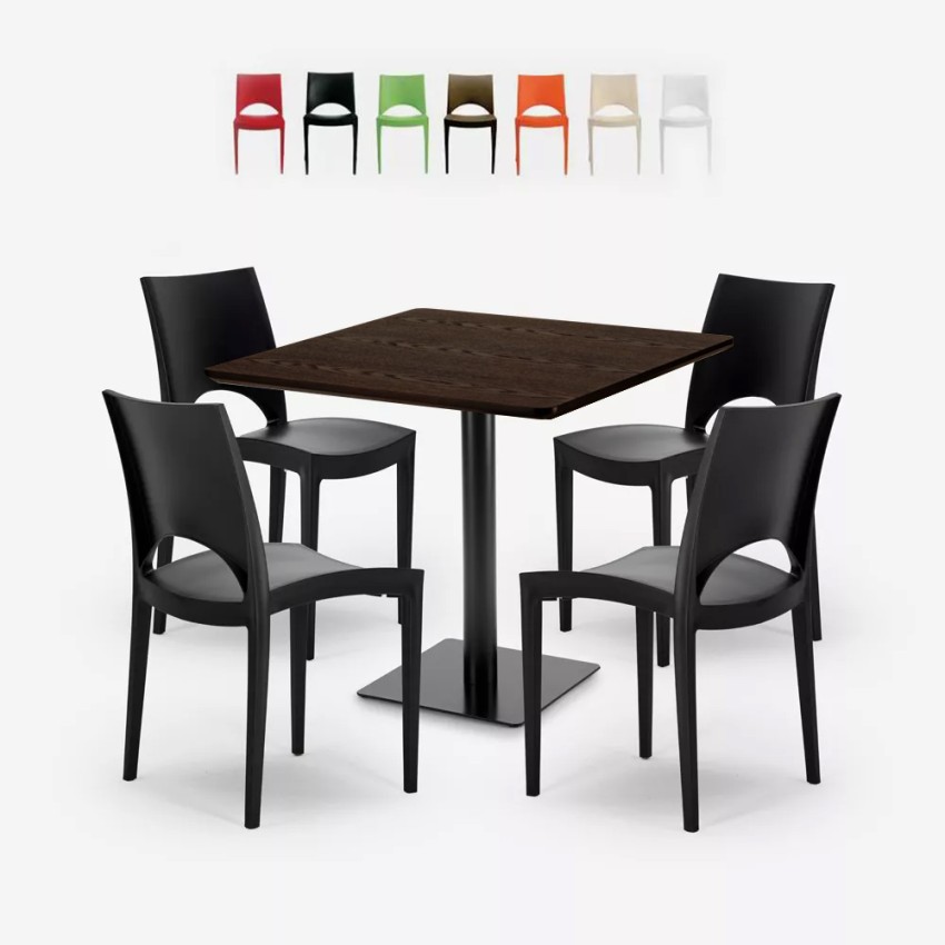 Ensemble Table 90x90cm Horeca et 4 Chaises Empilables Bar Restaurant Prince Caractéristiques Ensemble Table 90x90cm Horeca et 4 Chaises Empilables Bar Restaurant Prince Caractéristiques