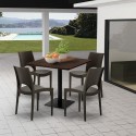 Ensemble Table 90x90cm Horeca et 4 Chaises Empilables Bar Restaurant Prince 