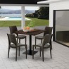 Ensemble Table 90x90cm Horeca et 4 Chaises Empilables Bar Restaurant Prince 