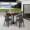 set tavolino bar ristoranti horeca 90x90cm 4 sedie burke 