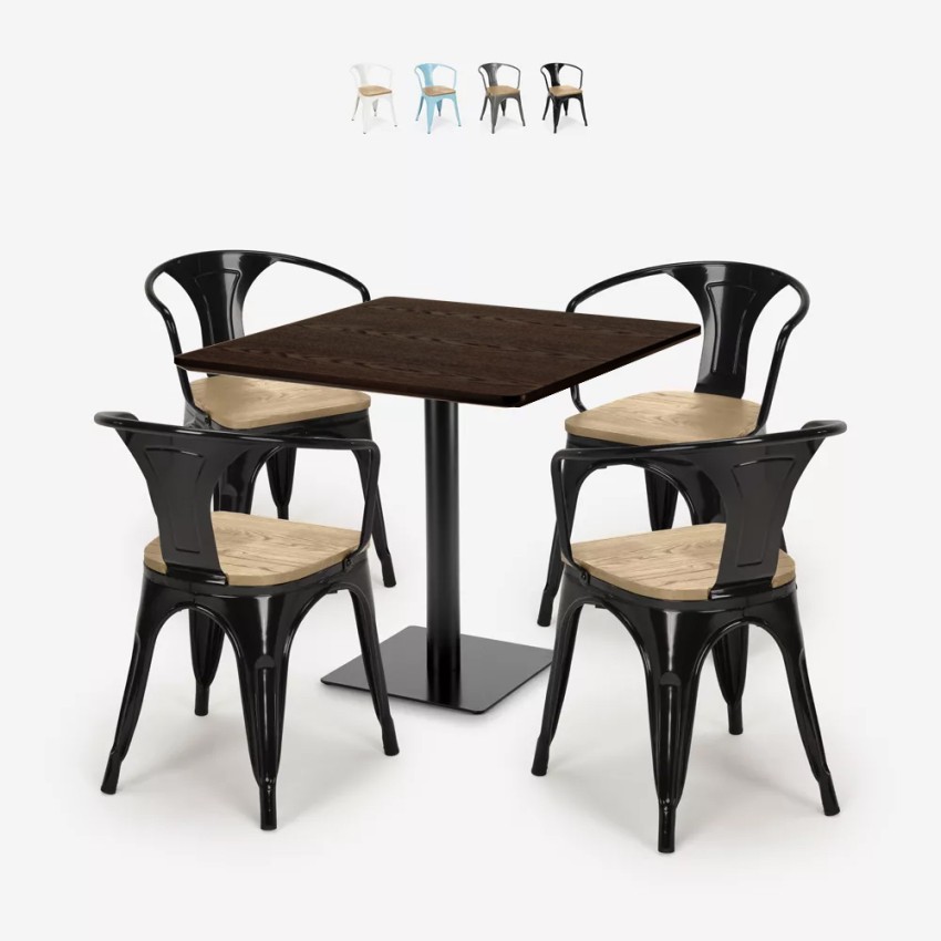 set tavolino horeca 90x90cm bar ristoranti 4 sedie dunmore Saldi