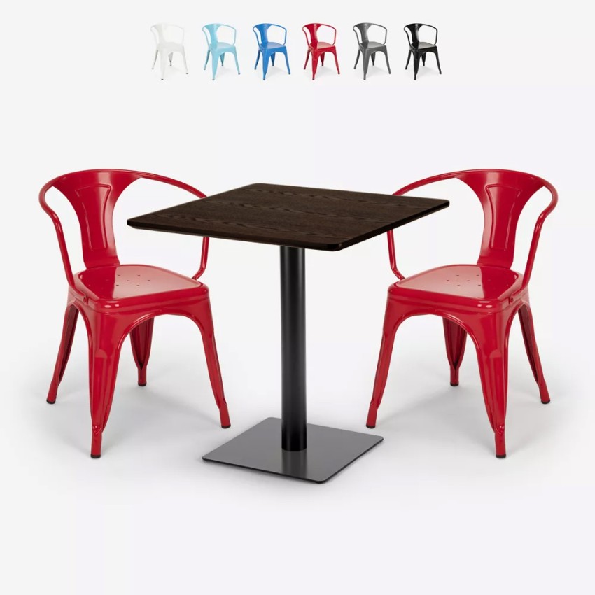 set 2 sedie tavolino horeca 70x70cm bar ristoranti starter Misure set 2 sedie tavolino horeca 70x70cm bar ristoranti starter Misure