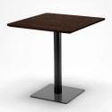 Table Carrée 70x70 Effet Bois avec 2 Chaises Colorées Ice Melon 