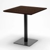 Table Carrée 70x70 Effet Bois avec 2 Chaises Colorées Ice Melon 