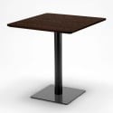 Table carrée 70x70 plateau effet bois avec 2 chaises colorées Paris Melon 