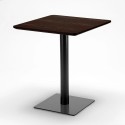 Tavolo Quadrato 60x60 cm Base Nera e Top in Legno con 2 Sedie Colorate Gruvyer Kiss 