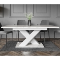 Tavolo bianco effetto marmo allungabile 140-180cm design moderno Bronx Saldi