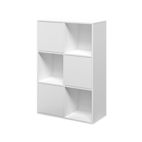 Bibliothèque avec portes bureau mobile 6 étagères blanc 65x30x97cm Ikéa 5 Promotion