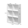 Libreria ufficio moderna bianca con 6 scaffali a cubo 65x30x97cm Ika 2 Saldi