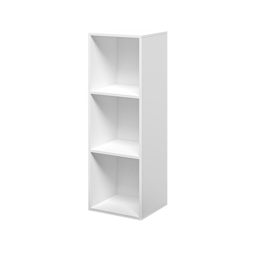 Libreria bassa bianca in legno 3 scaffali per ufficio studio Ika 4 Promozione Libreria bassa bianca in legno 3 scaffali per ufficio studio Ika 4 Promozione