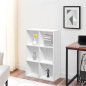 Libreria ufficio moderna bianca con 6 scaffali a cubo 65x30x97cm Ika 2 Vendita
