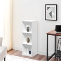 Libreria bassa bianca in legno 3 scaffali per ufficio studio Ika 4 Vendita