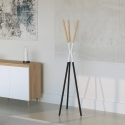 Appendiabiti da terra moderno in stile scandinavo legno metallo Pakart Vendita