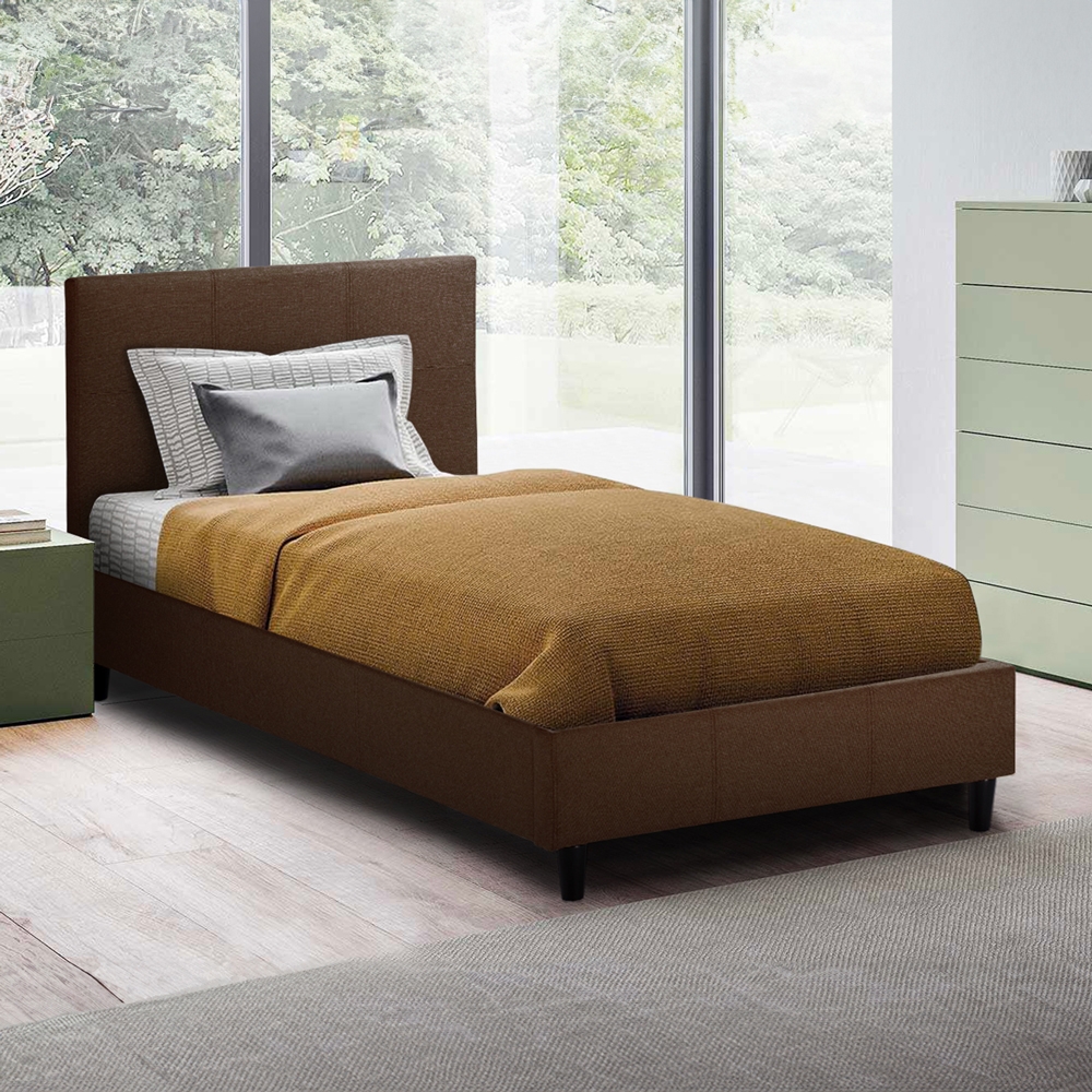 Letto singolo 1 piazza in tessuto con rete testiera 80x190 Lausanne Twin Costo Letto singolo 1 piazza in tessuto con rete testiera 80x190 Lausanne Twin Costo