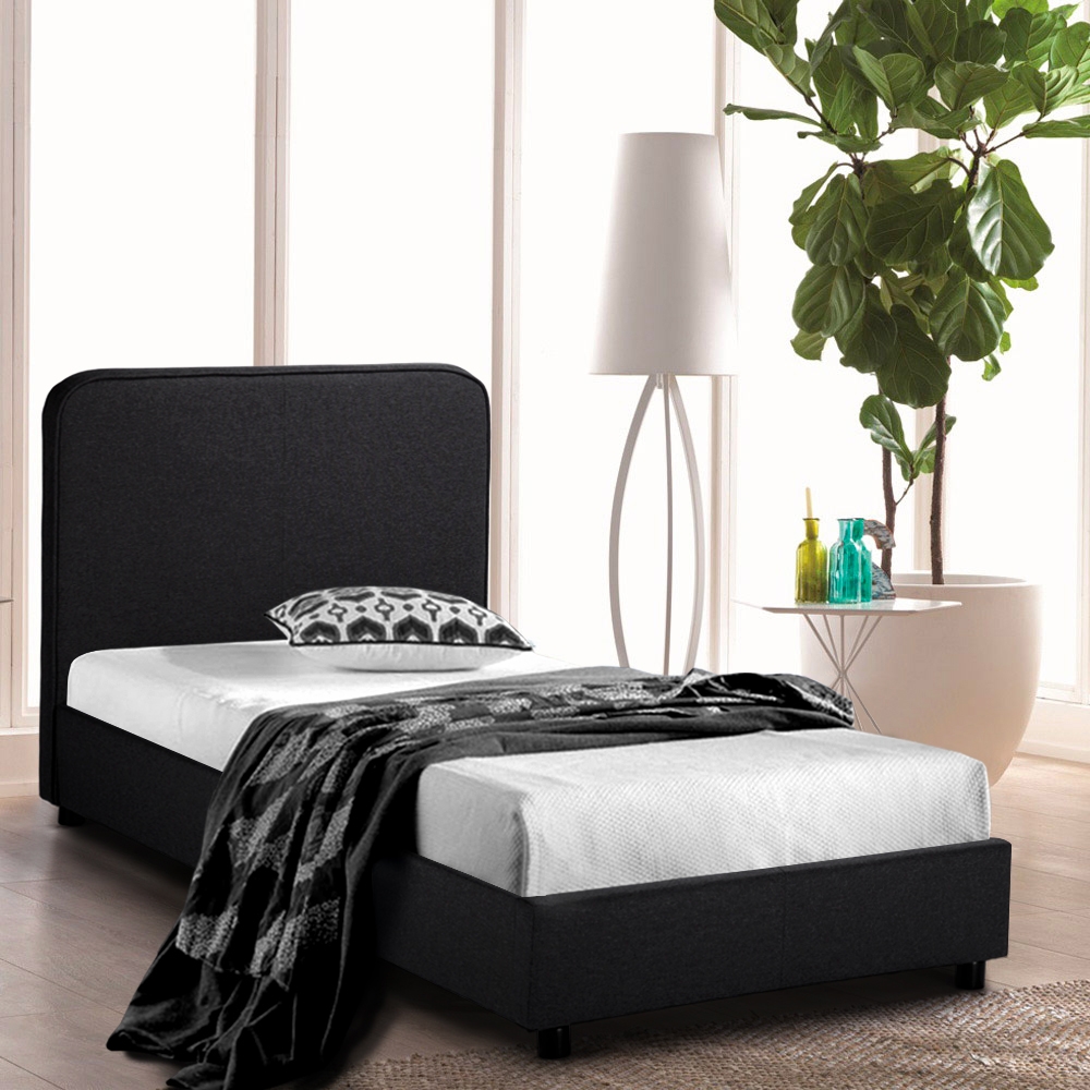 Letto singolo 1 piazza in tessuto con rete 80x190 Zurich Twin Letto singolo 1 piazza in tessuto con rete 80x190 Zurich Twin