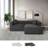 Canapé d'angle modulaire 3 places avec péninsule en tissu Rylos Vente