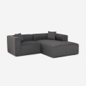 Canapé d'angle modulaire 3 places avec péninsule en tissu Rylos Achat