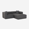 Canapé d'angle modulaire 3 places avec péninsule en tissu Rylos Achat
