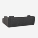 Canapé d'angle modulaire 3 places avec péninsule en tissu Rylos 