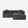Canapé d'angle modulaire 3 places avec péninsule en tissu Rylos 