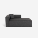 Canapé d'angle modulaire 3 places avec péninsule en tissu Rylos 