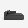 Canapé d'angle modulaire 3 places avec péninsule en tissu Rylos 