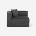 Canapé d'angle modulaire 3 places avec péninsule en tissu Rylos 