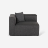 Canapé d'angle modulaire 3 places avec péninsule en tissu Rylos 