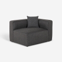 Canapé d'angle modulaire 3 places avec péninsule en tissu Rylos 