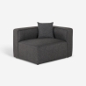Canapé d'angle modulaire 3 places avec péninsule en tissu Rylos 