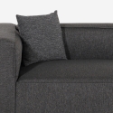 Canapé d'angle modulaire 3 places avec péninsule en tissu Rylos 
