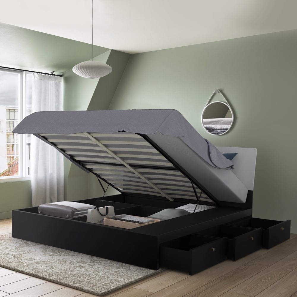 Doppelbett 160x190 cm Bett mit Stauraum Schubkasten modernes Design Steyr Doppelbett 160x190 cm Bett mit Stauraum Schubkasten modernes Design Steyr