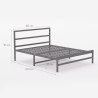 Letto matrimoniale 2 piazze in metallo con rete doghe 160x200 Skjern 