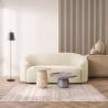 Divano curvo bouclé 2 posti di design in tessuto teddy bianco Connie Promozione