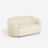 Divano curvo bouclé 2 posti di design in tessuto teddy bianco Connie Vendita
