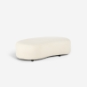 Pouf poggiapiedi bouclé panca in tessuto teddy bianco da salotto Doji Vendita
