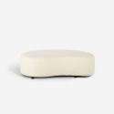 Pouf poggiapiedi bouclé panca in tessuto teddy bianco da salotto Doji Offerta