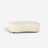 Pouf poggiapiedi bouclé panca in tessuto teddy bianco da salotto Doji Offerta